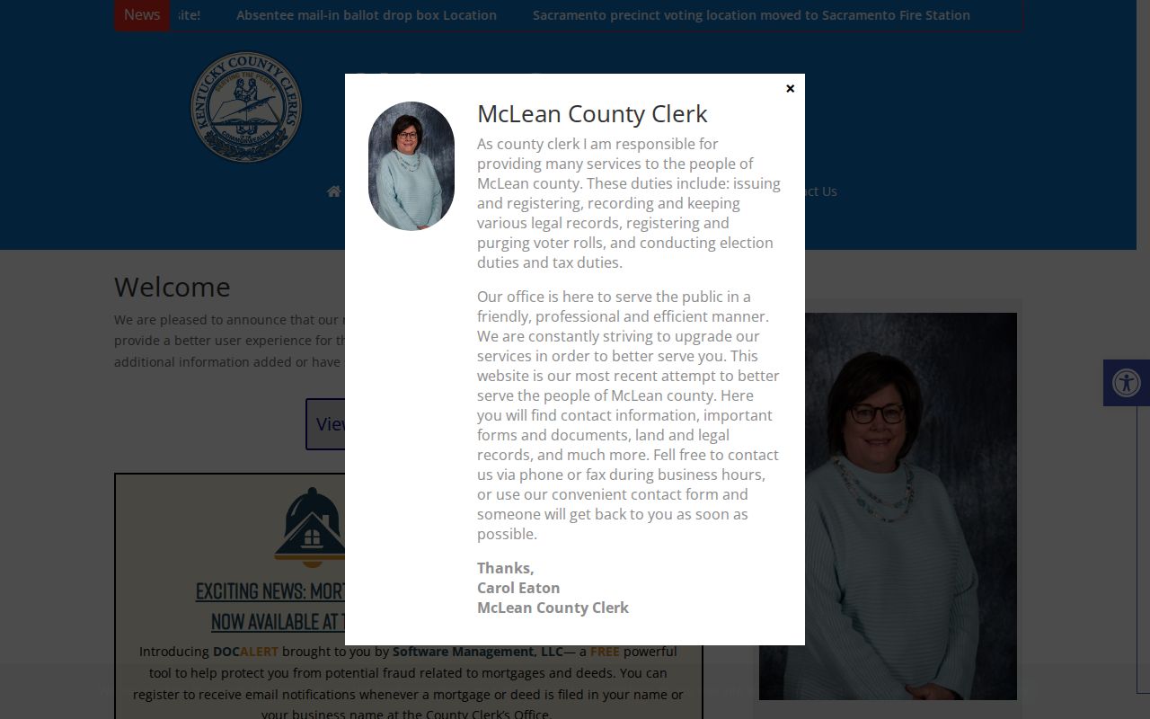 McLean County Clerk courthouse information distinguished from criminal court records