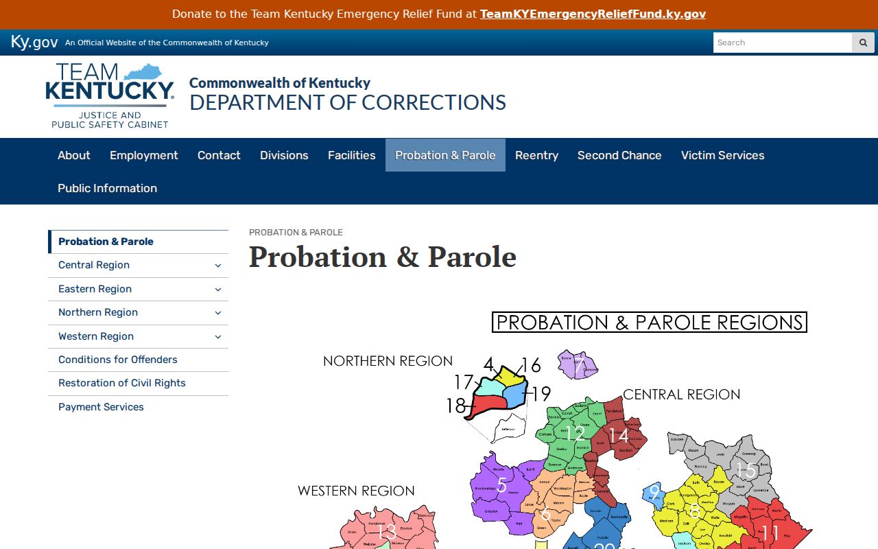 Kentucky probation and parole information serving McLean County