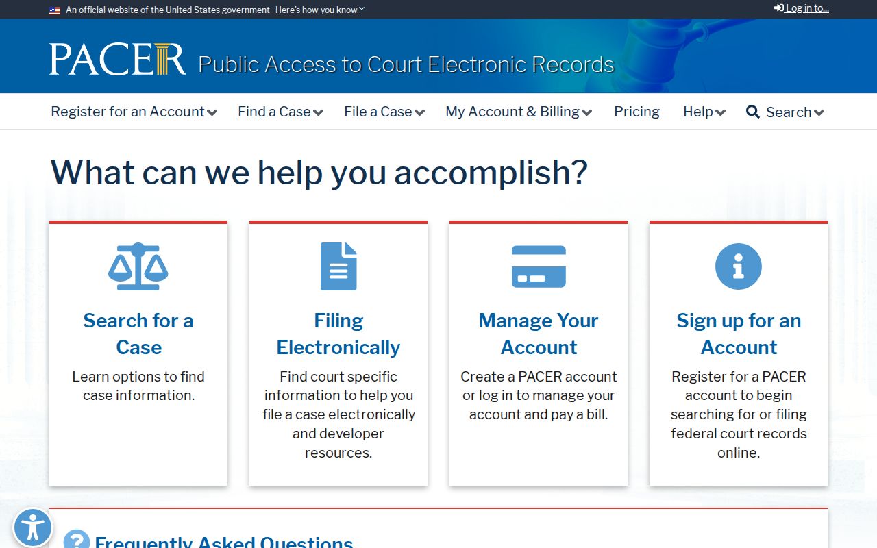 PACER access for McLean County federal criminal court cases